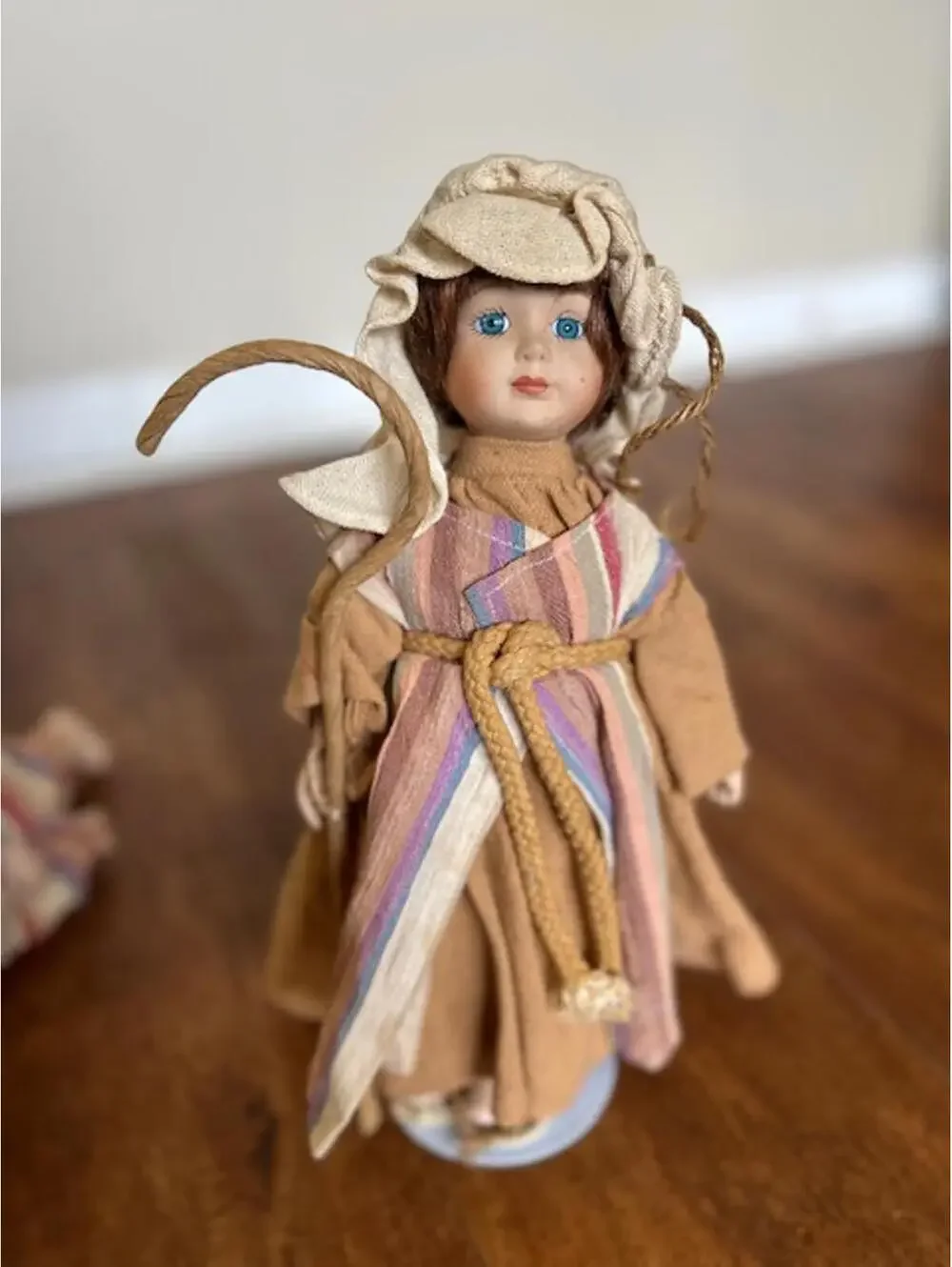 Vintage Nativity Scene Dolls Set with Baby Jesus, Mary, and Joseph Figurines
